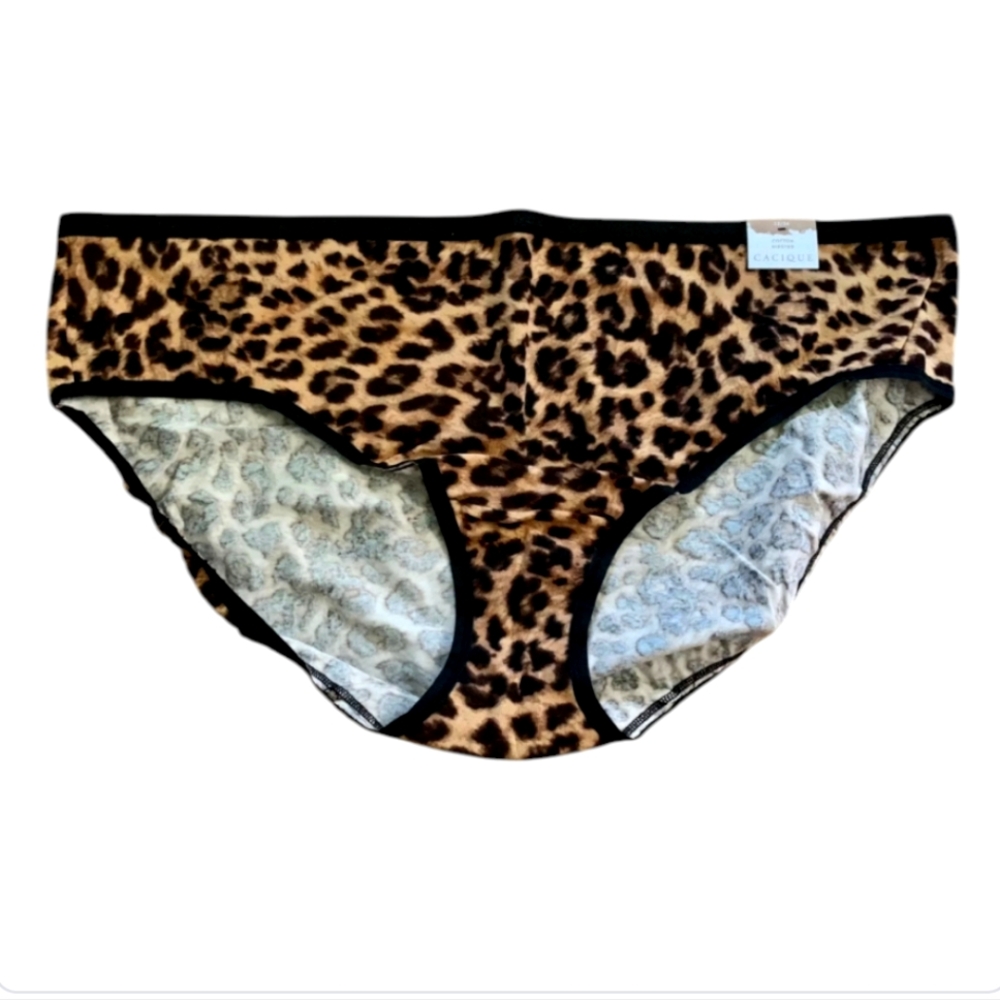 Lane Bryant Cacique Hipster Cotton Black Leopard Cheetah Panty Panties 2…